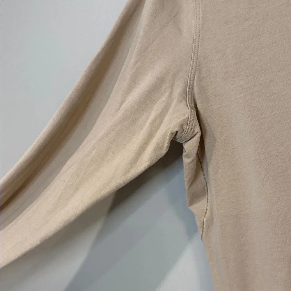 Lululemon women’s tan ever ready long sleeve crew neck light‎ shirt/top